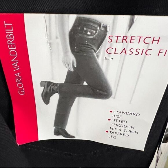 NWT Gloria Vanderbilt Black Classic Fit Tapered Leg Stretch Jean Size‎ 18 Short - Picture 7 of 12
